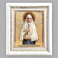 Ікона Єлизавета свята мучениця велика княгиня, лик 15х18 см, у білому прямому дерев'яному кіоті