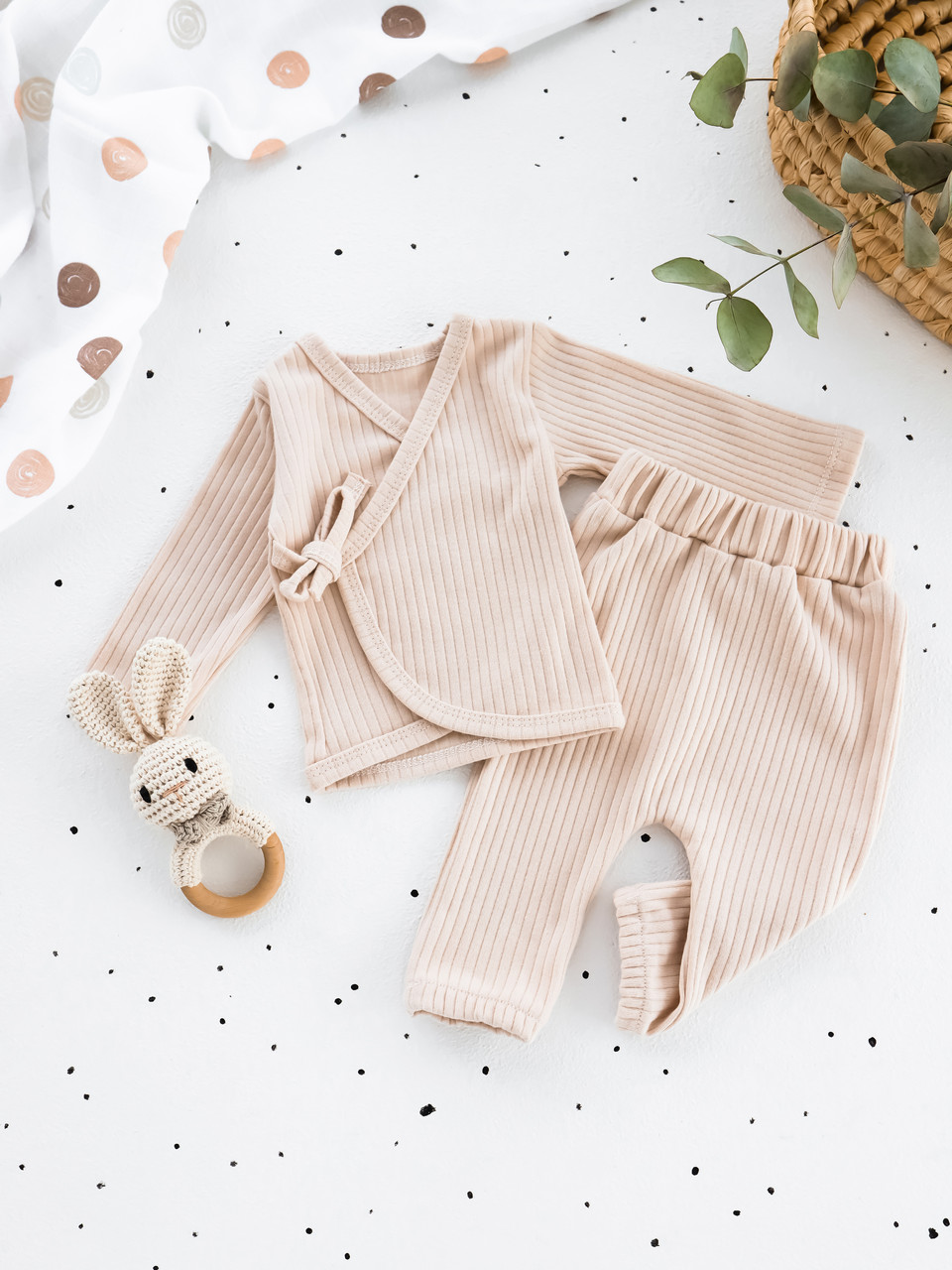 Комплект розпашонка і штанці для новонародженого малюка, фото 1