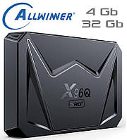 Медіаплеєр X96Q PRO+ plus 4гб 32гб Android 14 Смарт ТВ Приставка Allwinner H728 з голосовим пультом