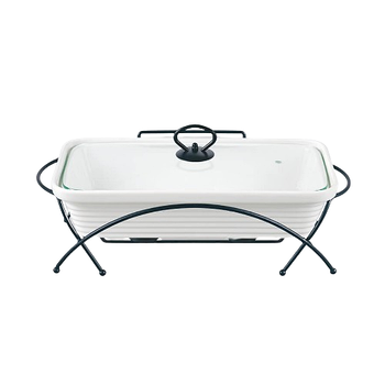 Марміт прямокутний 1,2л 28,75см кераміка скляна кришка + метал.підставка MR-11262-73 Maestro