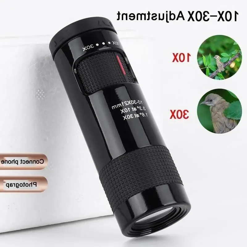 Портативний HD-монокуляр 10-30×21 з антиковзким корпусом та чітким фокусом, фото 1