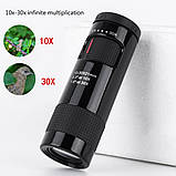 Портативний HD-монокуляр 10-30×21 з антиковзким корпусом та чітким фокусом, фото 5
