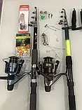 Набір спінінг Wolf 2.40 м (1 шт.) +котушка Кобра Набір 8 в 1 для рибалки, фото 2