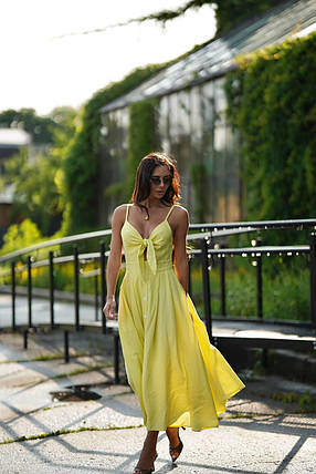 Легка льняна повсякденна жіноча сукня на літо Smf9458, фото 1