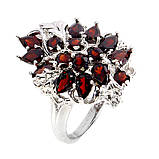 Каблучка. Натуральний гранат. Срібло 925., фото 2