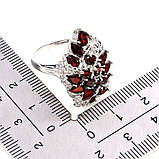 Каблучка. Натуральний гранат. Срібло 925., фото 3