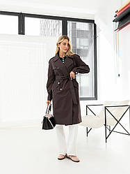 Тренч коричневий, жіночий плащ