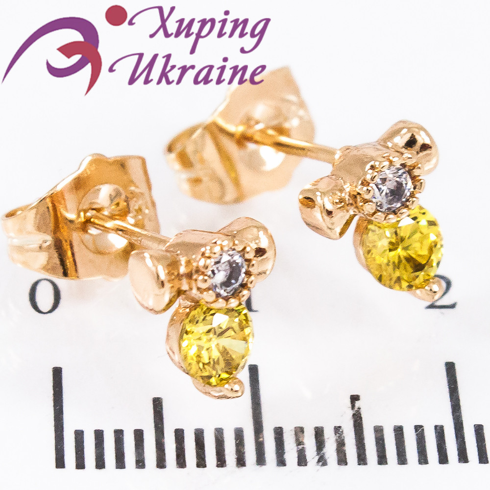 Сережки-гвоздики 0,7 см лимонне золото жовтий (Медичне золото)