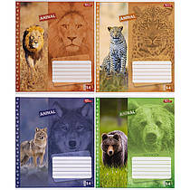 Зошит шкільний 12 аркушів клітинка "Тварини" 3519