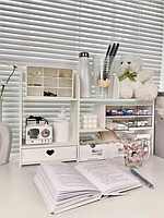 Настільний органайзер для канцелярії з МДФ органайзер для робочого столу Білий