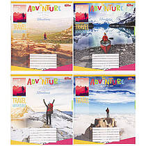 Зошит шкільний 12 аркушів клітинка "Пригоди" 3698