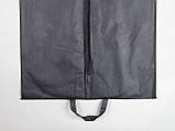 Чохол чорного кольору 60*140 см. Для зберігання та пакування одягу на блискавці флізеліновий, фото 4