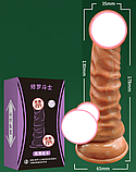 Фалоімітатор реаліст на присосці 18 см, Ділдо з мошонкою вагінальний стимулятор, інтимні іграшки для жінок, фото 3