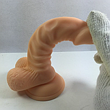 Фалоімітатор реаліст на присосці 18 см, Ділдо з мошонкою вагінальний стимулятор, інтимні іграшки для жінок, фото 9