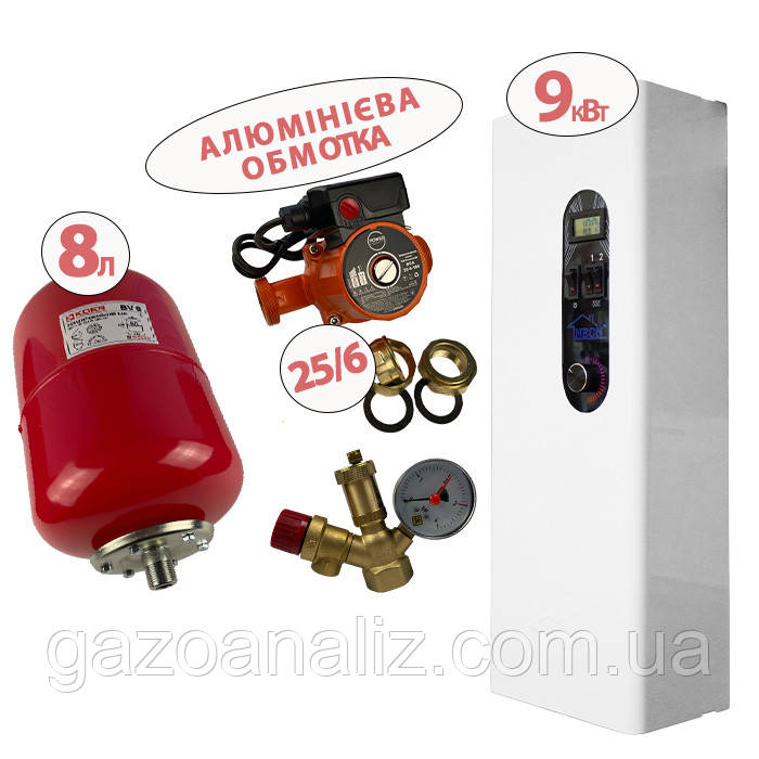 Електрокотел Neon Classic 9 кВт у комплекті з насосом з алюм. обмоткою, бачком 8 л та гр. безпеки, фото 1