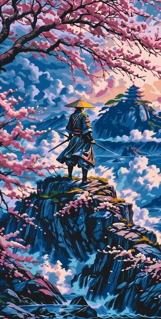 Картина за номерами 40х80 см. Пейзаж. Шлях самурая Орігамі LW5134, фото 1