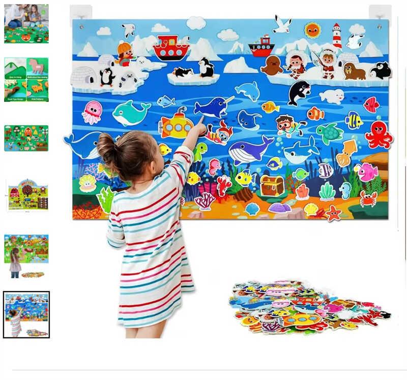 Плакат ігровий - фетрова карта світу, розмір: 101х65 см, липучки, гачки на стіну C 73112