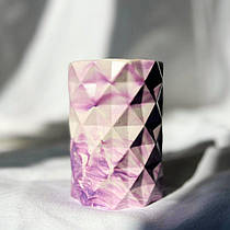 Ваза гіпсова геометрична мармур лаванда 10х7 см