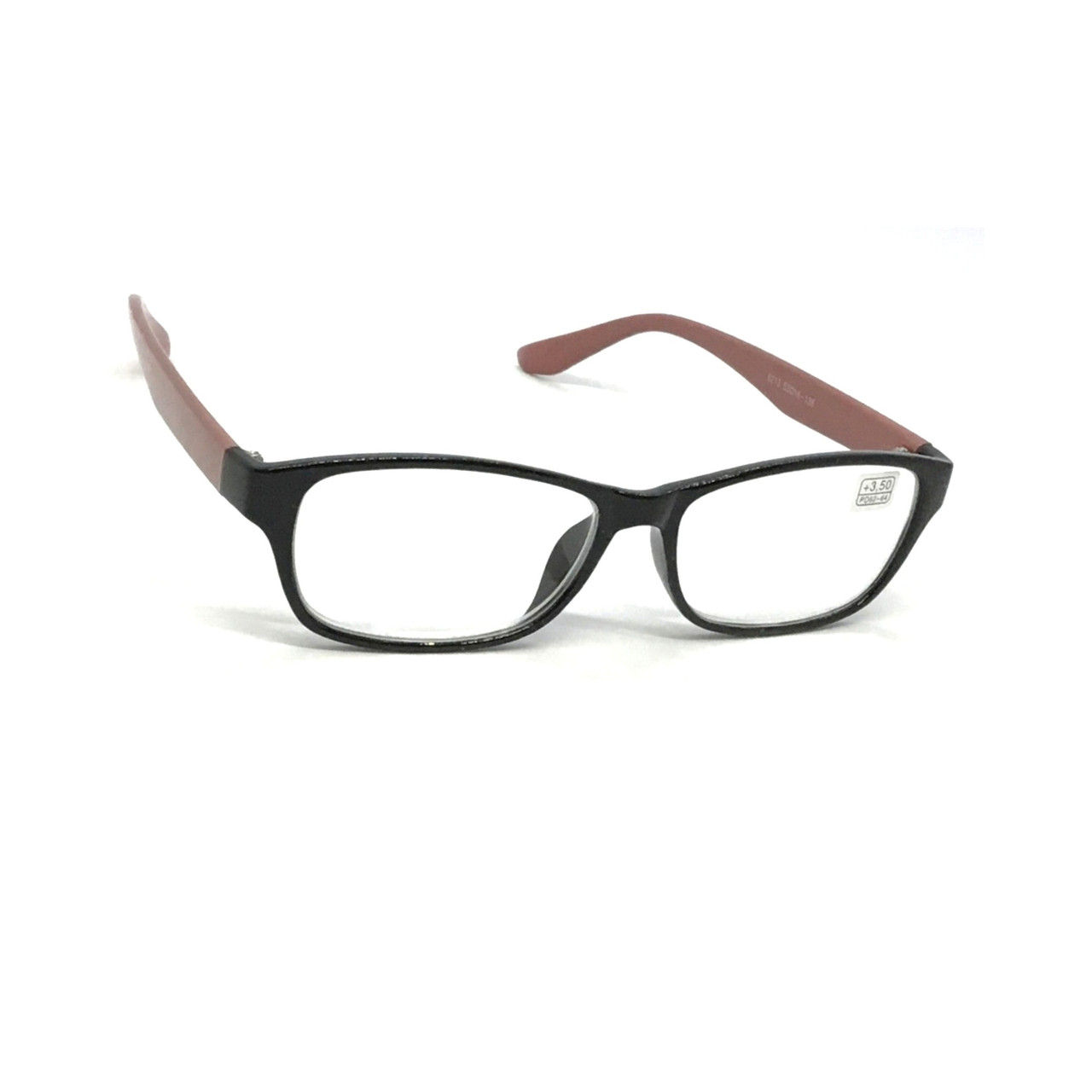 Пластикові окуляри 6213 чорно-пудрові