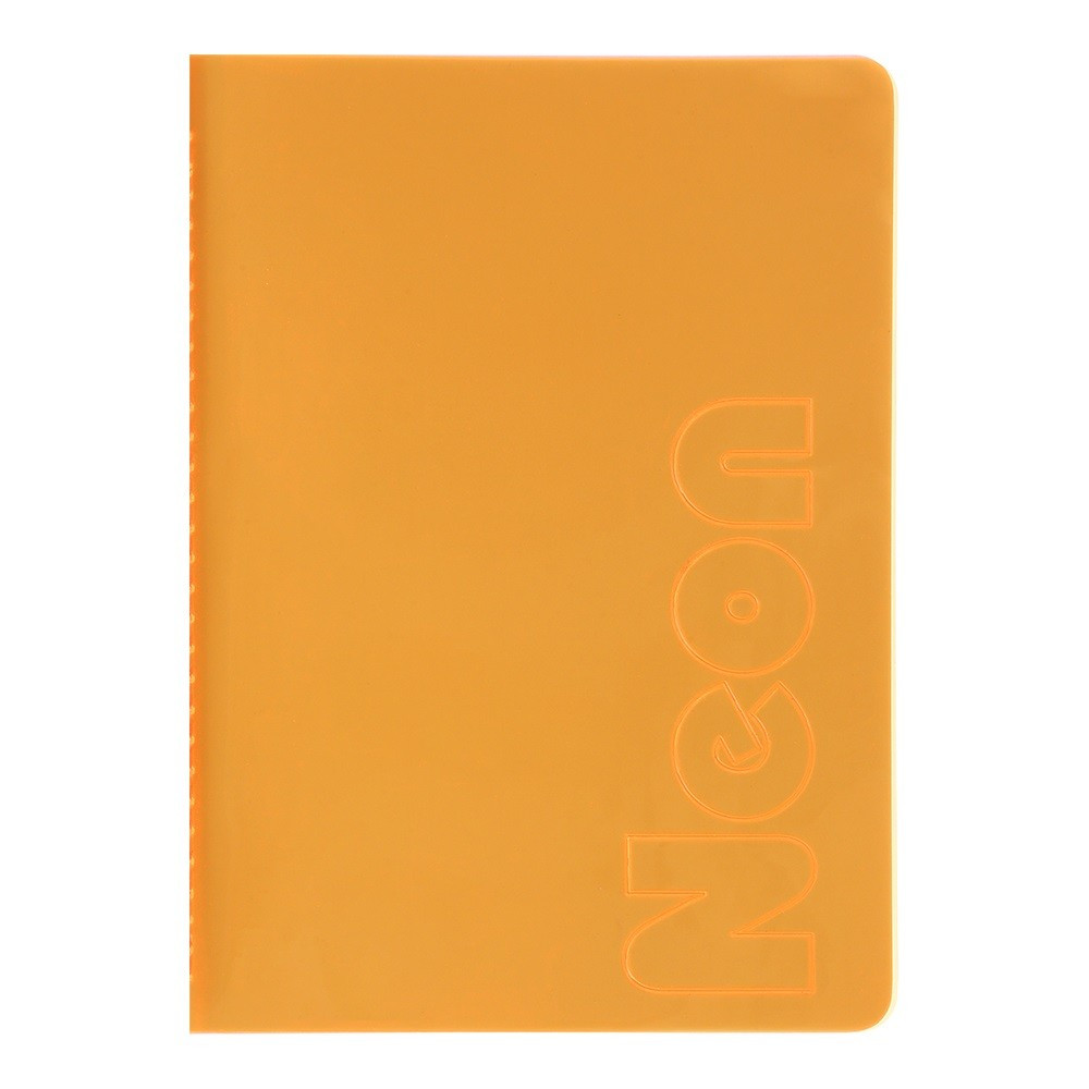 Блокнот А5 80 аркушів клітинка тверда обкладинка "NEON" помаранчевий BM.24822180-11 Buromax