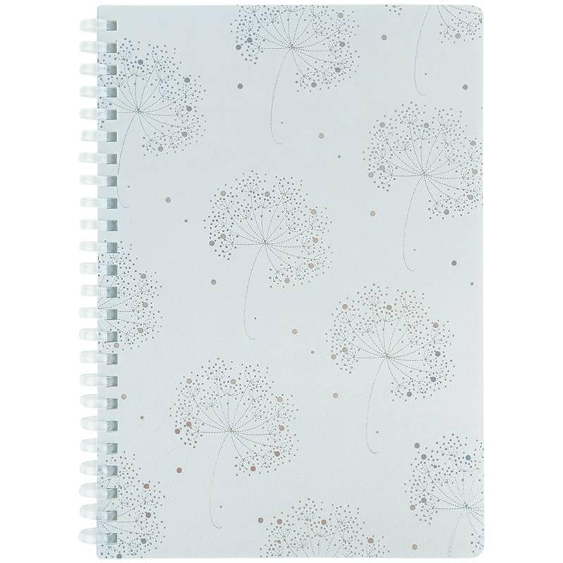 Блокнот на пружина А5 80 аркушів  клітинка пластикова обкладинка "Flower Sym 4" 8033-8-A Axent