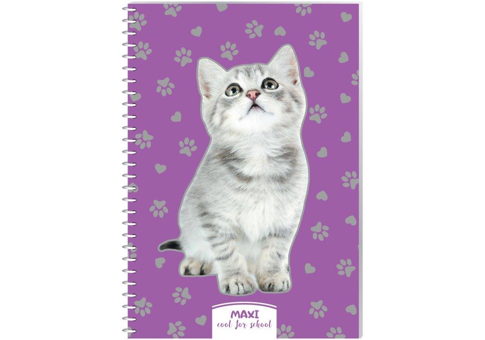 Блокнот пружина A5 60 аркушів  клітинка пластикова "Maxi" MX21213-10