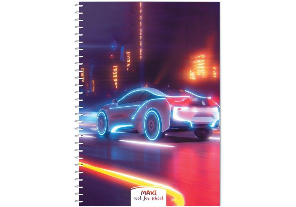 Блокнот пружина A5 60 аркушів  клітинка пластикова "Maxi" MX21213-12