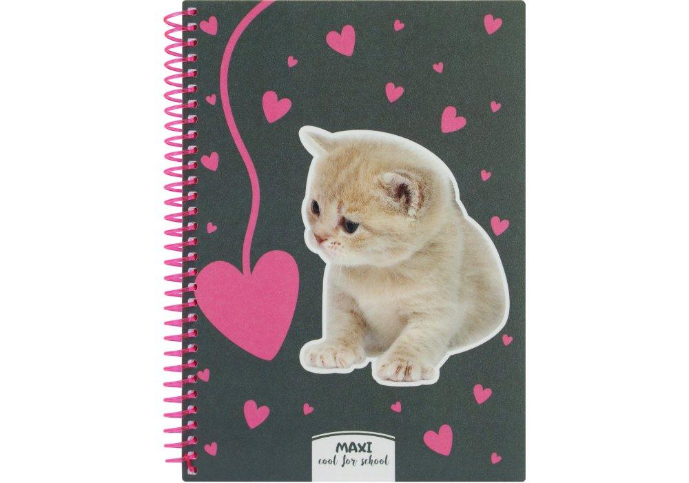 Блокнот пружина A5 80 аркушів клітинка пластикова "Maxi" MX21950-04