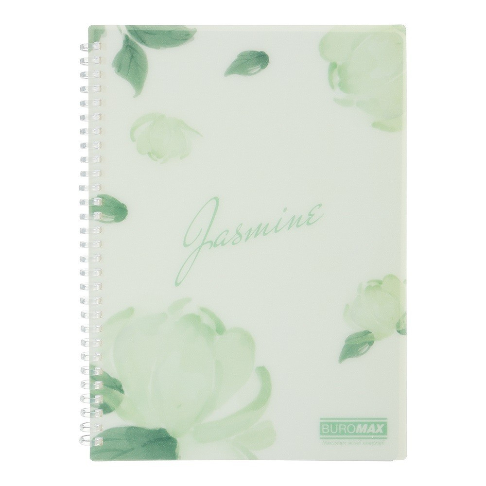 Блокнот пружина В5 80 аркушів  клітинка пластикова обкладинка м'ятний "Arabeski" BM.2586-38 Buromax
