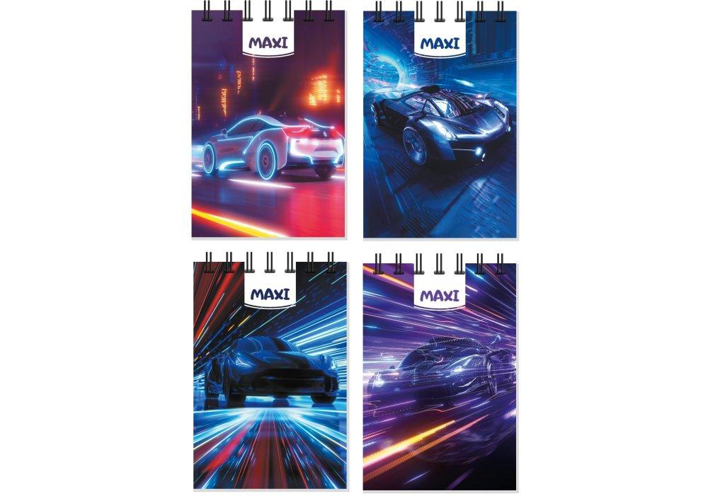 Блокнот пружина А7 80 аркушів  клітинка пластикова "Maxi" MX26311