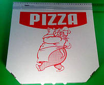 Коробка для піци 35 см біла з друком Повареня 350х350х40 мм (100) (100 шт.)