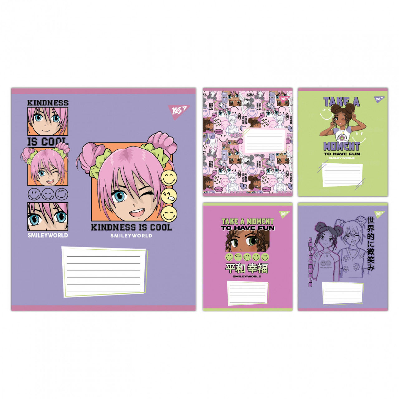 Зошит 12 аркушів коса лінія   YES Smiley World Cool 767660