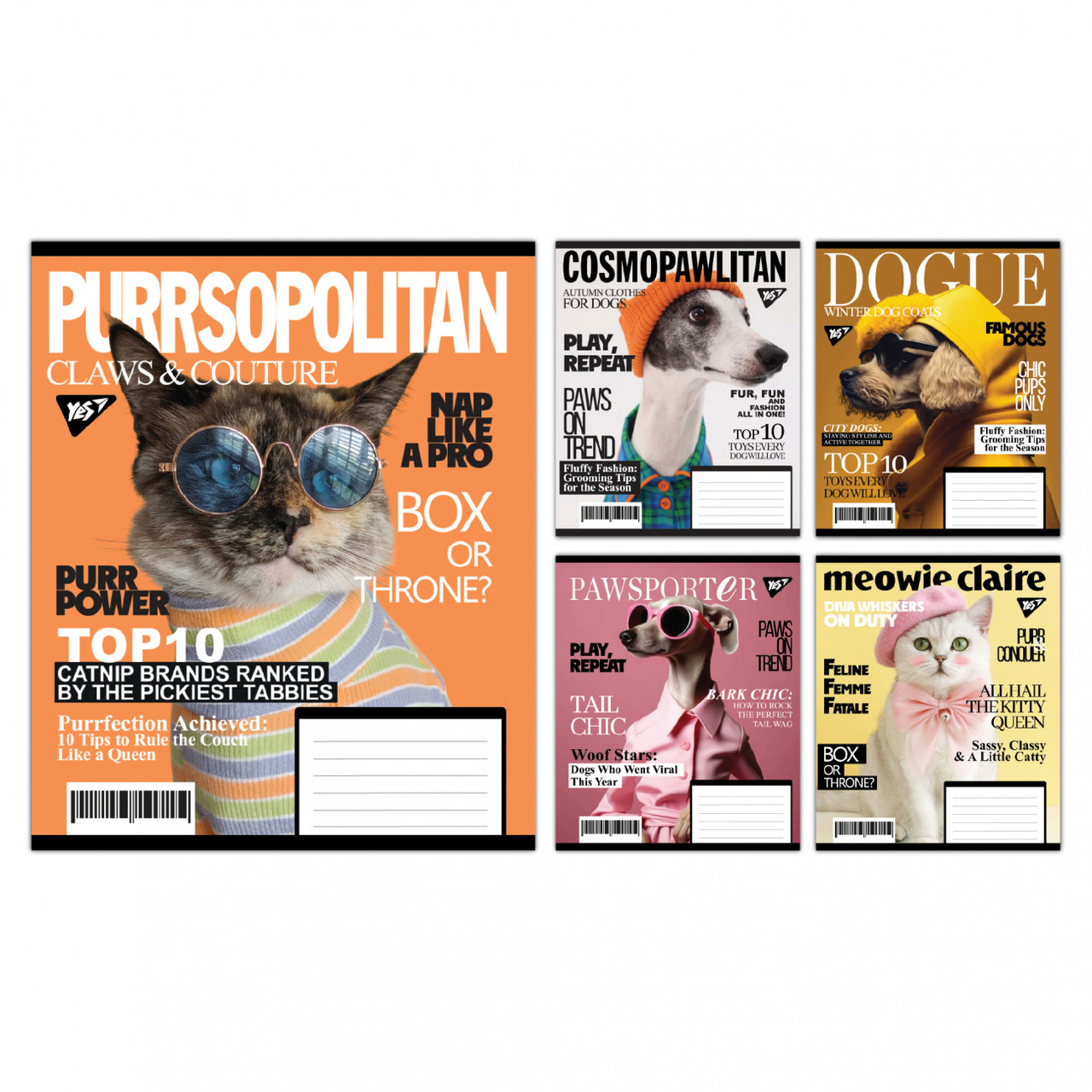 Зошит 18 аркушів  клітинка  YES Animal's fashion 767779