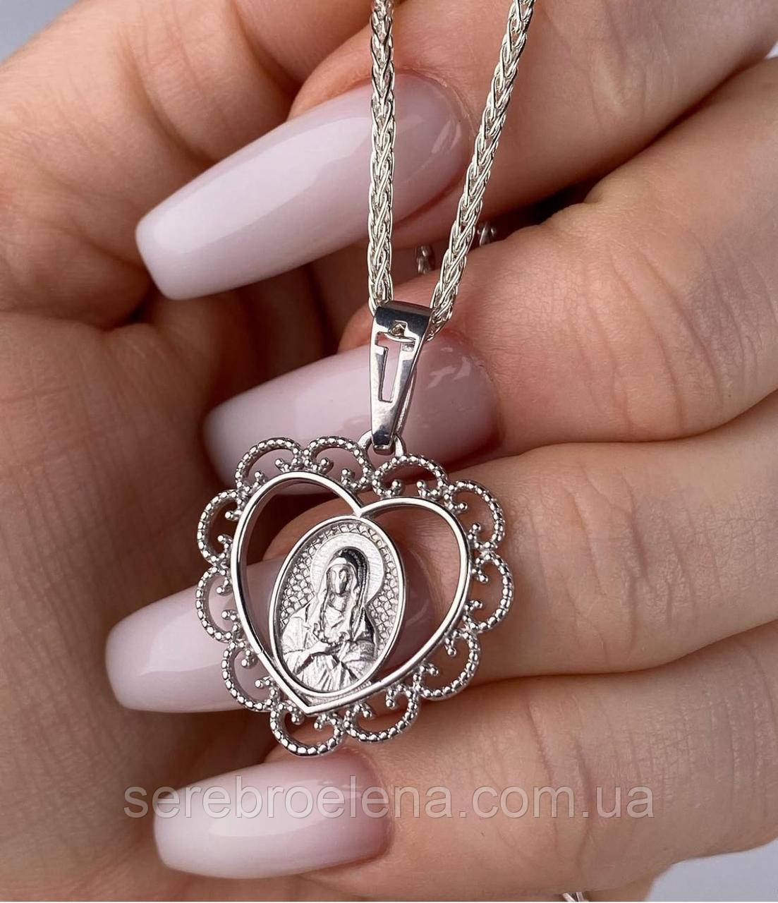 Срібна ладанка кулон родована 0918, фото 1