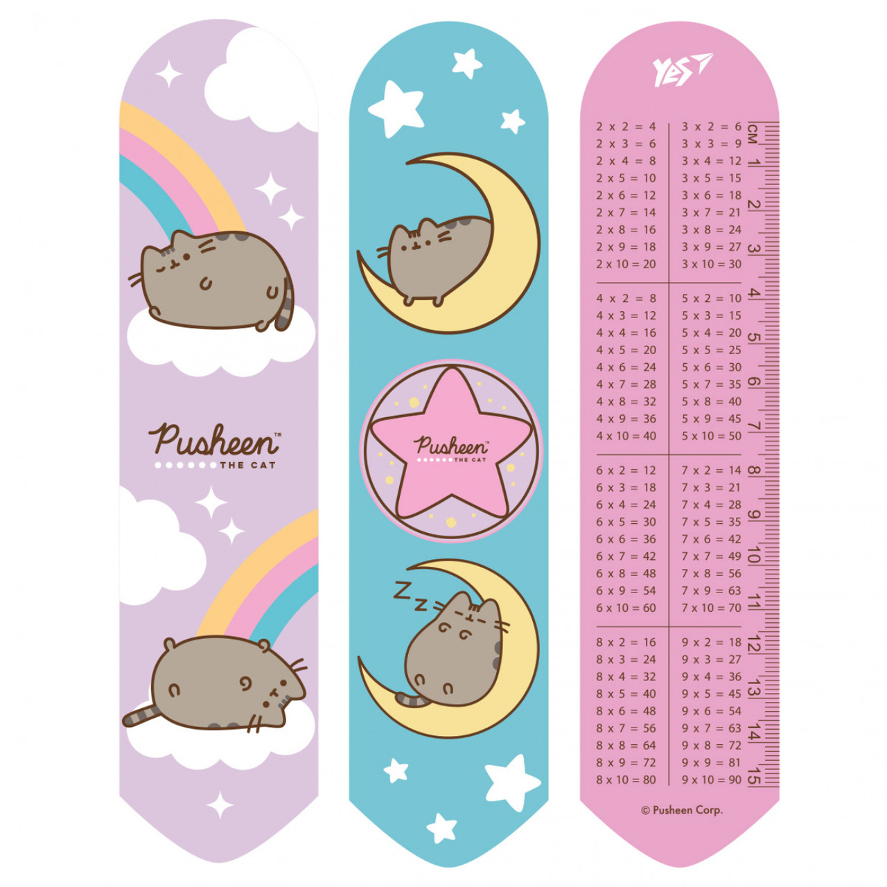 Закладка " YES" 708133 Pusheen rainbow 2D