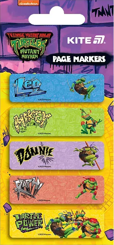 Закладка паперова " Kite" NT25-480 Ninja Turtles 5х15х50мм, 100шт з малюнком