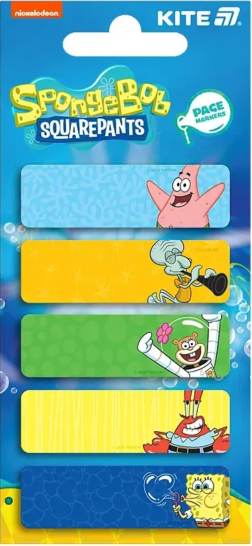 Закладка паперова " Kite" SB25-480 Sponge Bob 5х15х50мм, 100шт з малюнком