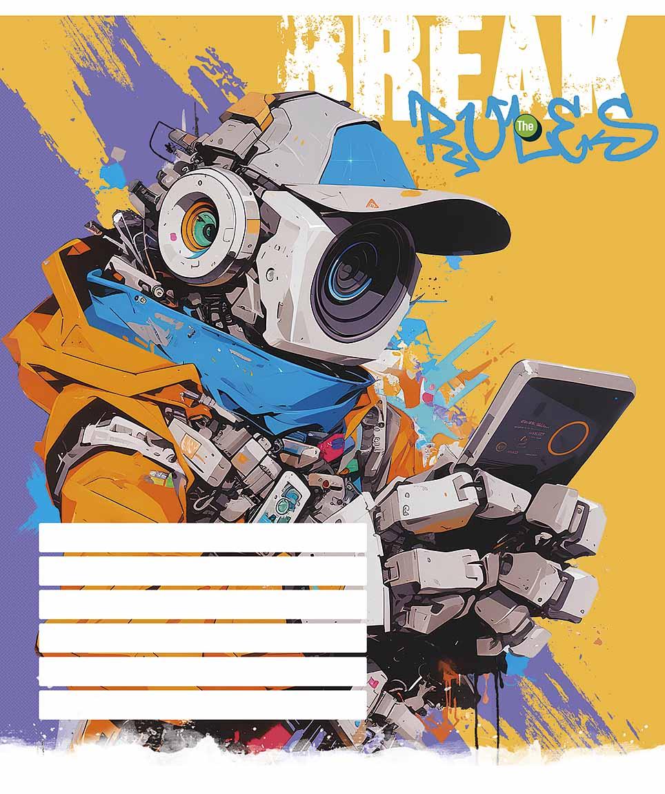 Зошит 12 аркушів клітинка Star "Break the rules" виб.УФ-лак 012-3492K, фото 1