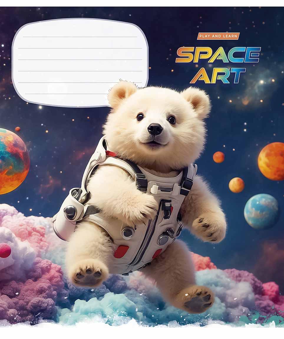 Зошит 12 аркушів лінія Star "Space Art" ВД-лак 012-3406L, фото 1