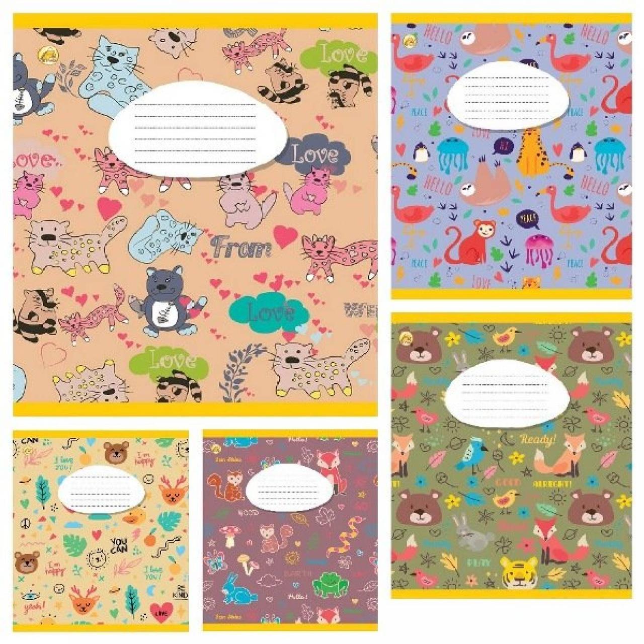 Зошит 12 аркушів  клітинка ТВ "Animal pattern" ТА51109