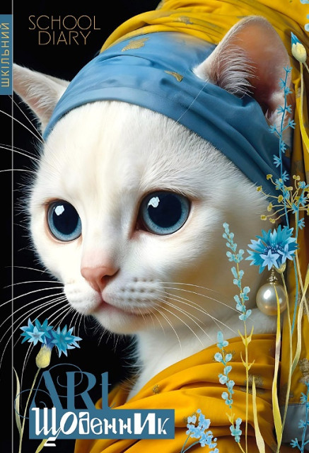 Щоденник шкільний В5 25052 40 аркушів матова ламінація  глітер 7БЦ тверда обкладинка Мандарин