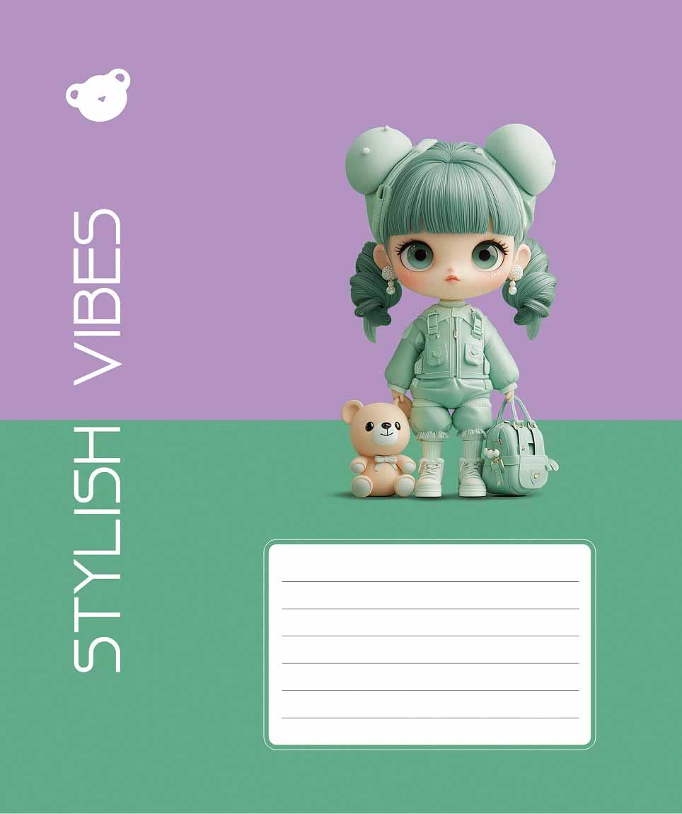 Зошит 12 аркушів клітинка Школярик "Stylish vibes" ВД-лак 012-3568K