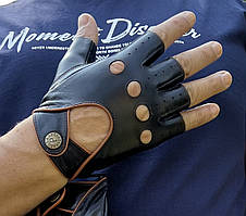 Чоловічі шкіряні рукавички без пальців