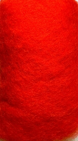 Вовна для валяння кардочесана, червона 5г K3003