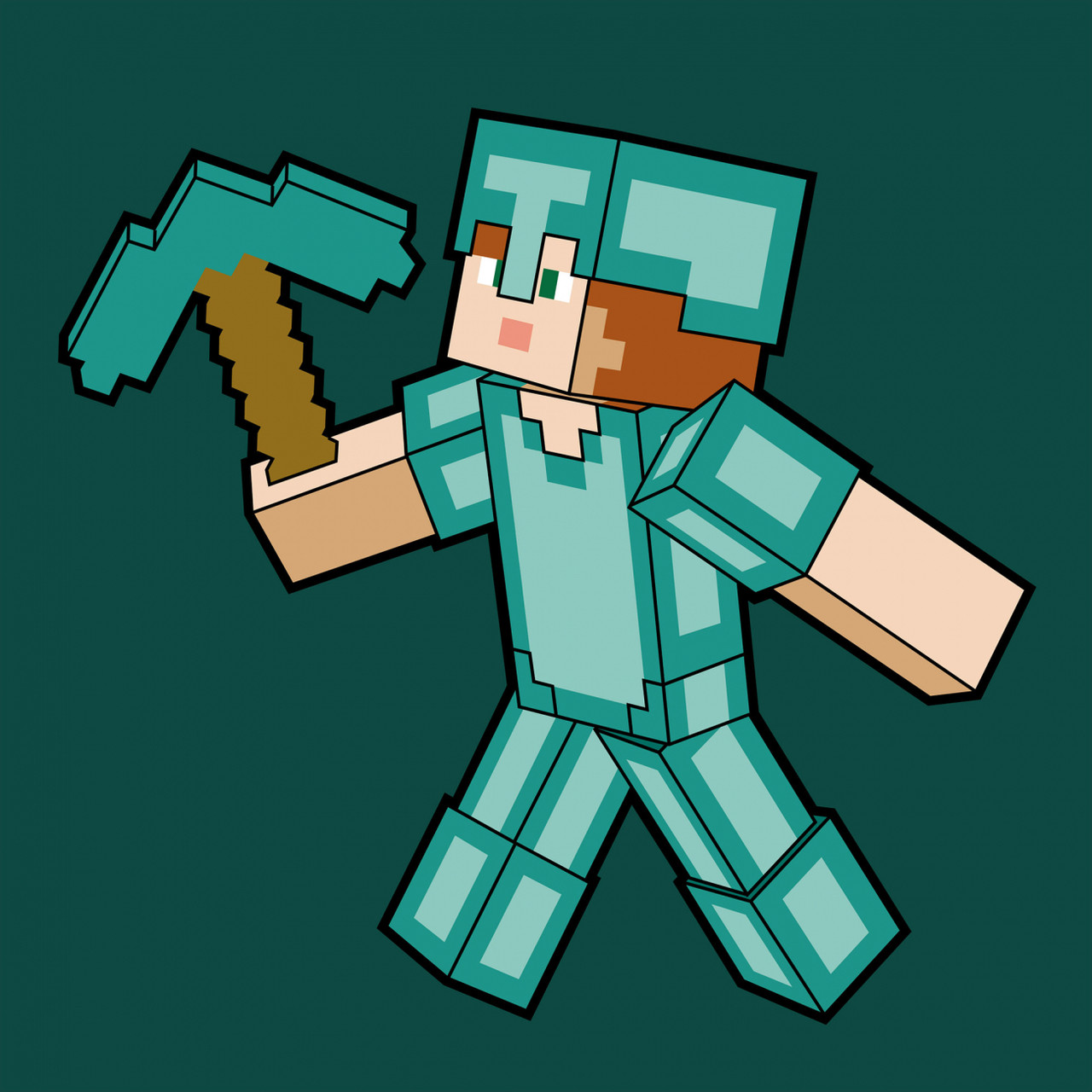 Картини по номерах "Майнкрафт. Алекс в алмазній броні" 25х25см,кольорове полотно 955027 Santi