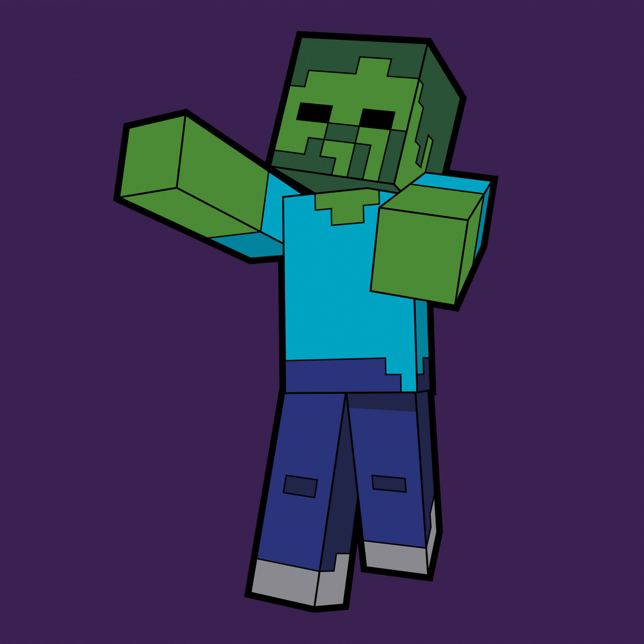 Картини по номерах "Майнкрафт. Зомбі" 25х25см,кольорове полотно 955026 Santi