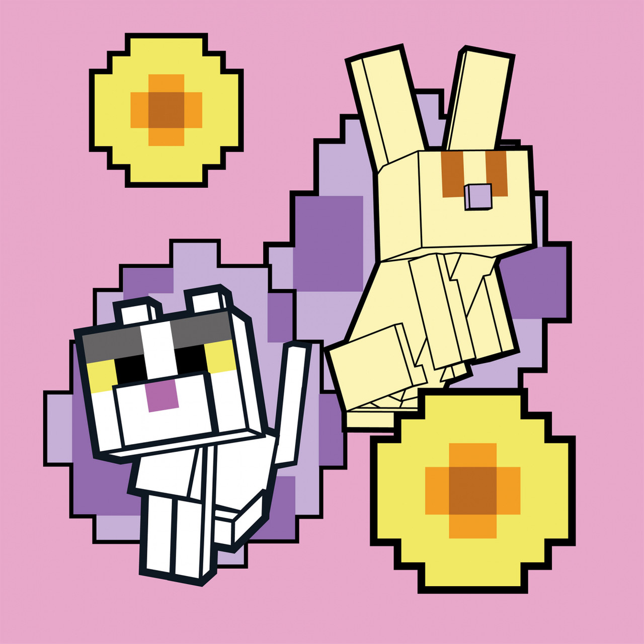 Картини по номерах "Майнкрафт. Кролик та котик" 25х25см 955470 Santi