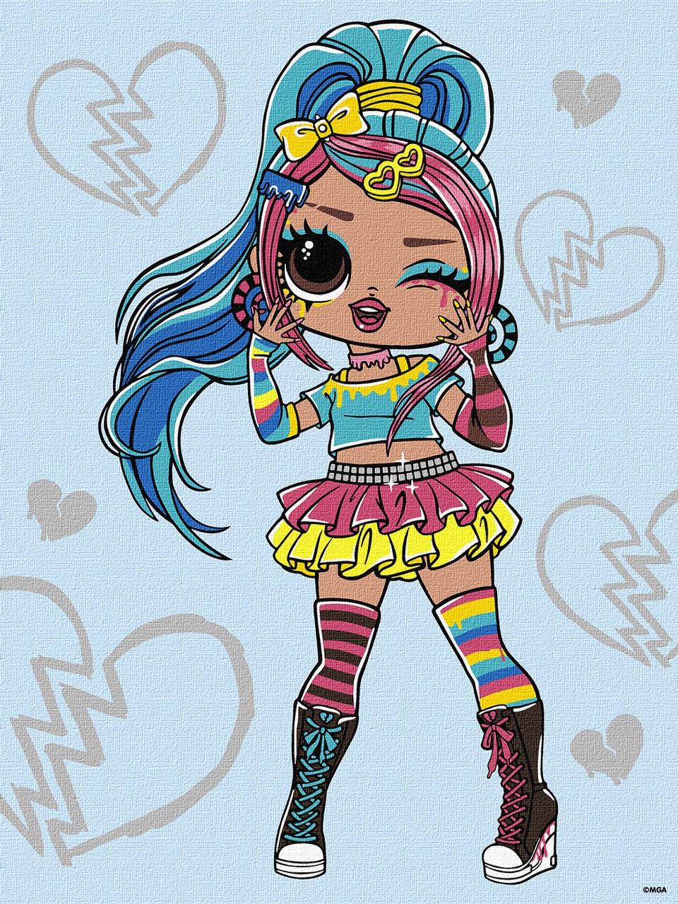 Картини по номерах акрил для дітей "L.O.L. Surprise! O.M.G. Tweens Emma Emo" 30х40см KHO6278 Ідейка