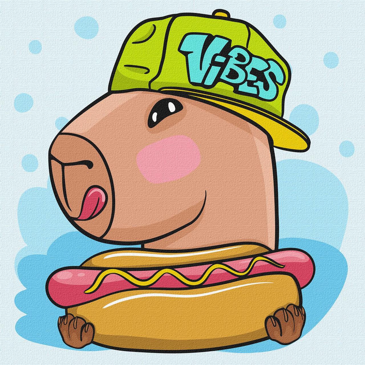 Картини по номерах акрил для дітей "Капібара і хот дог" 30х30см KHO1278 Ідейка