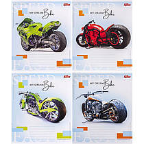 Зошит шкільний 12 аркушів клітинка "Байк моєї мрії" 3516